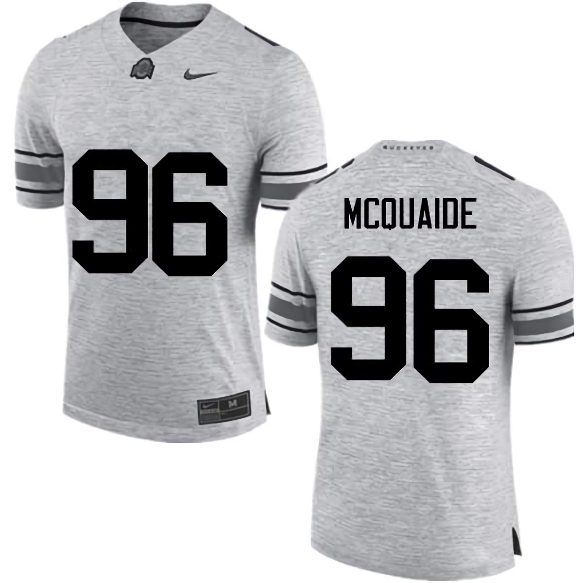 Jake McQuaide Ohio State Buckeyes Men's NCAA #96 Nike Gray College Stitched Football Jersey LVT1756WG